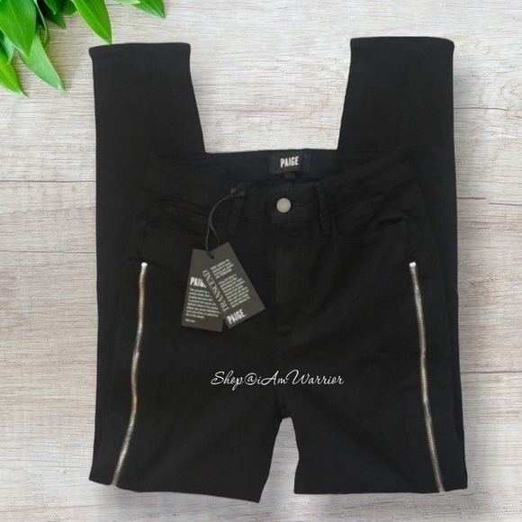 Paige NWT black Margot zipper high waisted skinny jeans *shop@iamwarrior - Picture 2 of 7